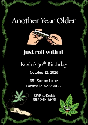 Cannabis Birthday Invitation